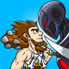 a very brave caveman stands up to ultron 