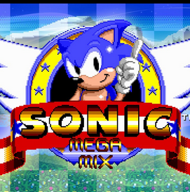 sonic sitting in his lil icon thing