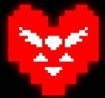 an pixel with a white rune on it